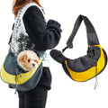 FurFresh  Pet Dog Sling Carrier Puppy Pet Slings Bag for Small Dogs Cats Satchel Carriers Breathable Mesh Hand Free with Adjustable Strap Doggie Crossbody for Outdoor Travel (Yellow Small <5 lbs)