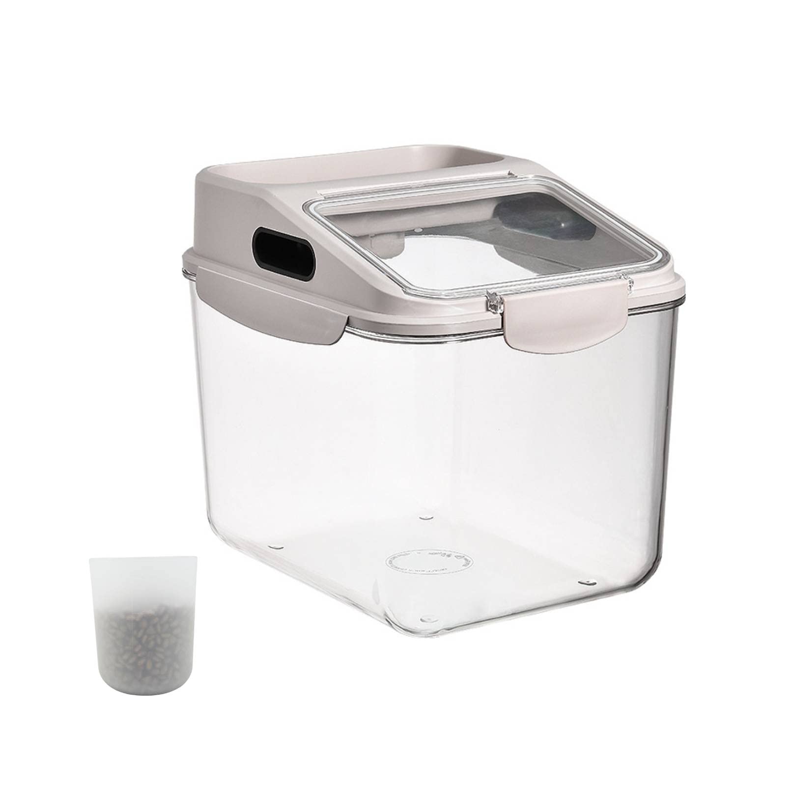 FurFresh 5.5LB Dog Food Storage Container Airtight Pet Treat Bin Translucent Dry Food Grain Storage Barrels Sealed Bucket Moisture-Proof Plastic Cat Puppy Food Bin with Seal Locking Lid Keep Fresh