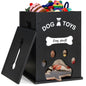 FurFresh Dog Toy Bin Dog Toy Basket Cat Dog Food Storage Wood Large Dog Stuff Organizer with Hollow Handle Dog Toy Basket Dog Stuff Storage Box Toy Storage Basket for Pet Leashes Food Treat… - FurFresh Home