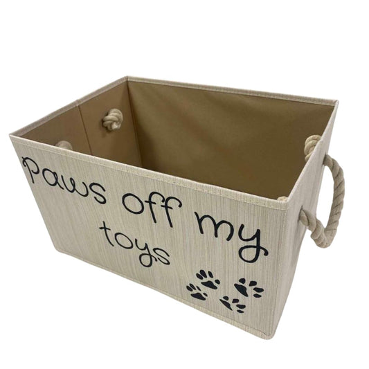 FurFresh live above all Storage Bin for Dog Toys | Medium size dog toy storage | Dog Toy Organizer for Chew Toys Balls and More | Toy Storage Bins for Dogs | Permanent Ink printed lettering - FurFresh Home