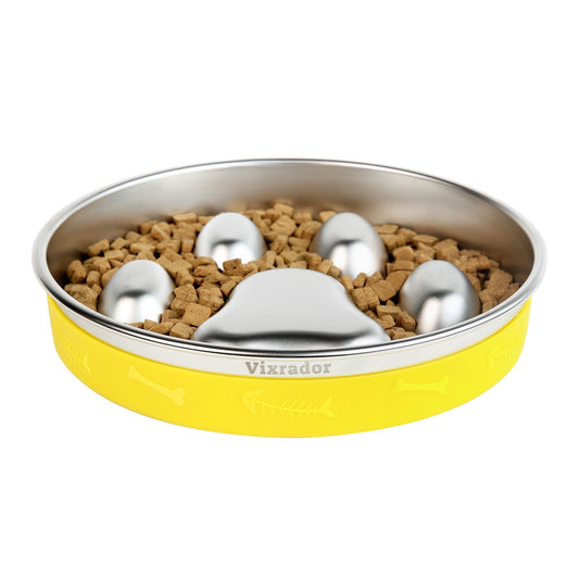 slow feeder stainless steal dog bowl - FurFresh Home